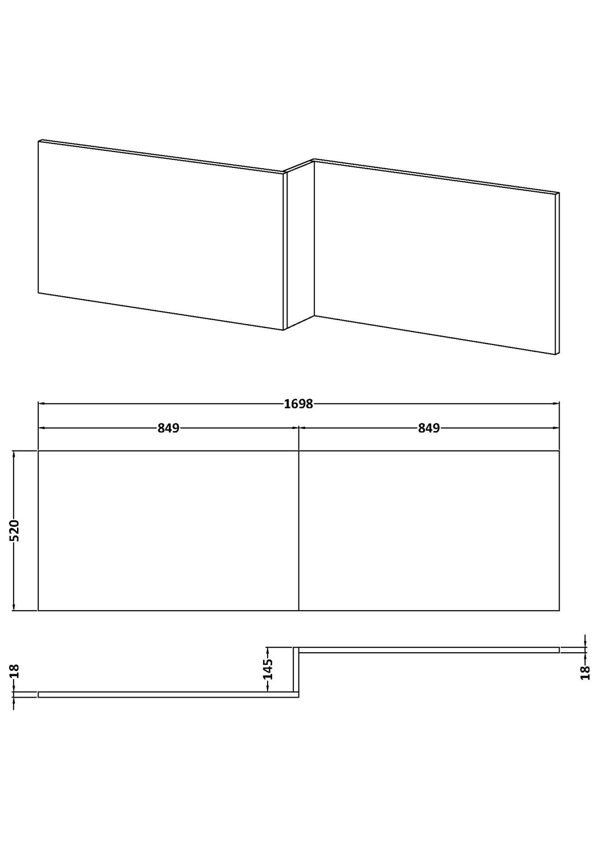 Shower Bath Front Panel (1700mm) - Image 3