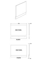 750mm Bath End Panel & Plinth - Image 2