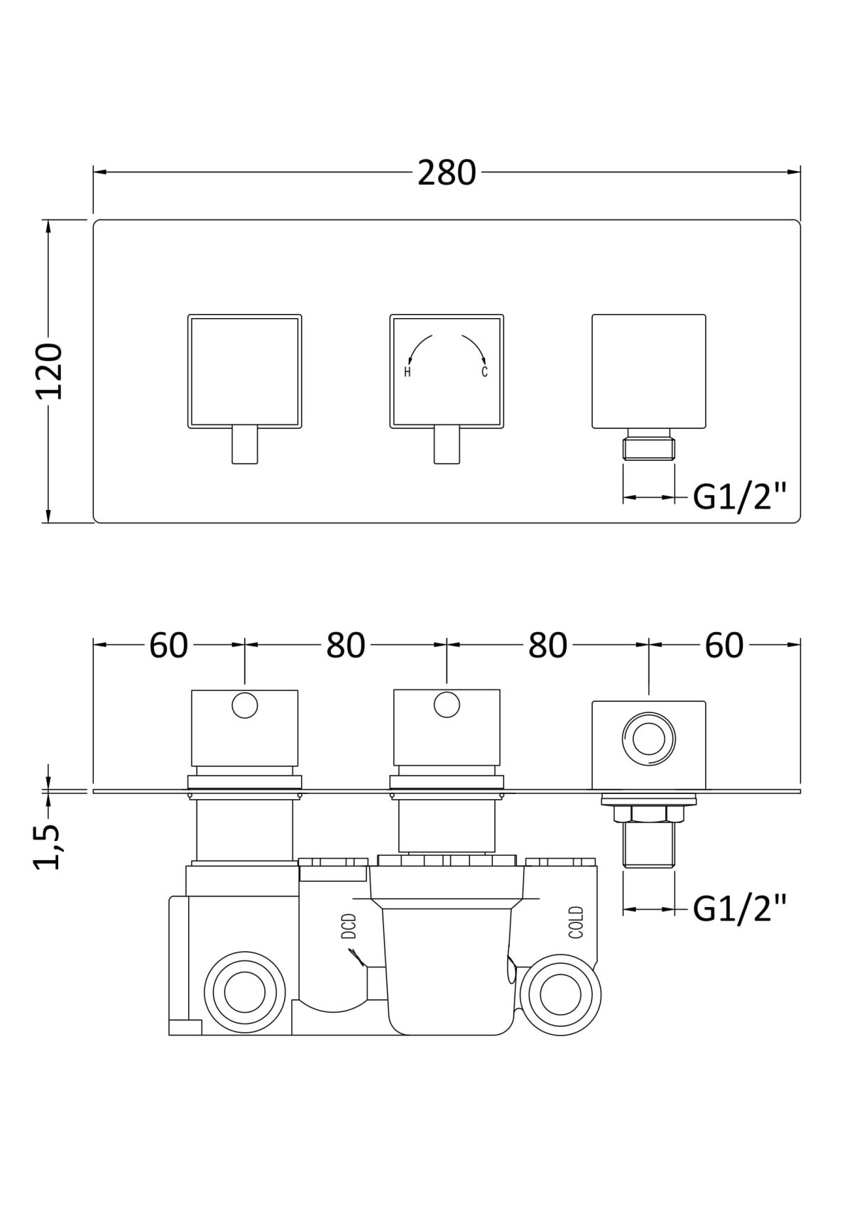 Twin Thermostatic Shower Valve With Diverter - Image 2