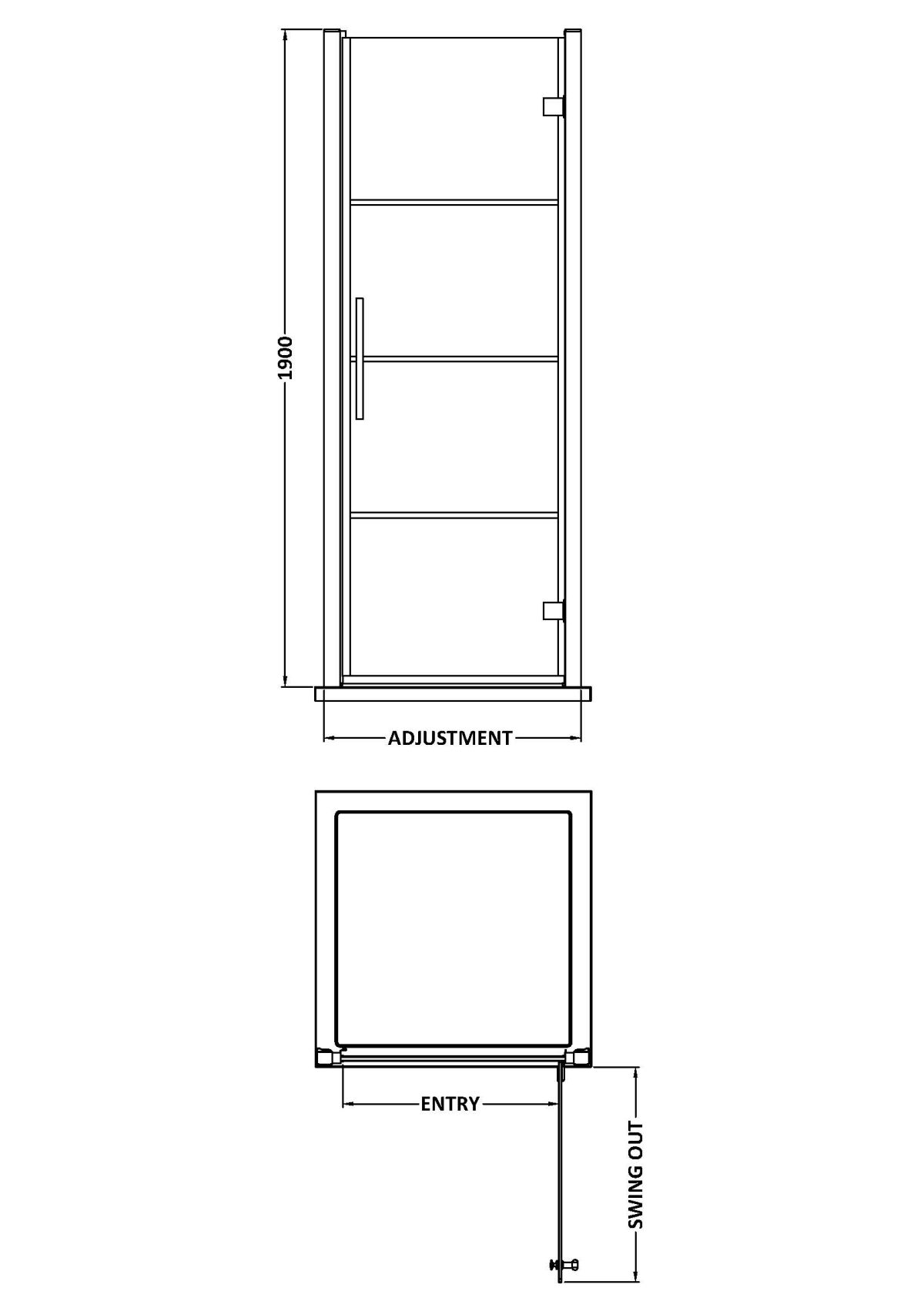 800mm Hinged Shower Door - Image 3