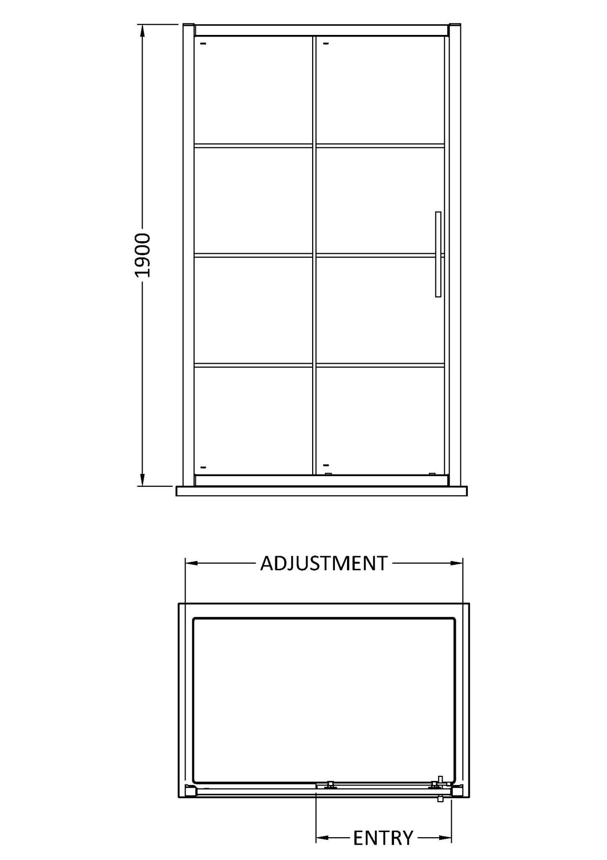 1400mm Sliding Shower Door - Image 3