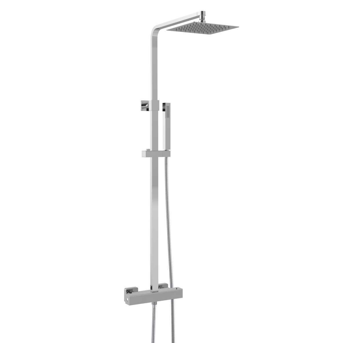Square Brass Thermostatic Bar Valve & Shower Kit - Image 1