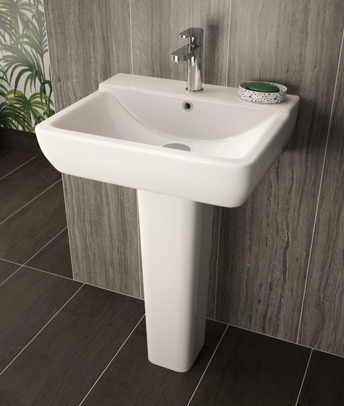 550mm Basin & Pedestal - Image 2