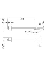 Small Rectangular Shower Arm - Image 2