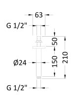 Round Ceiling Arm 150mm - Image 2