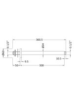 Round Ceiling Arm 300mm - Image 2