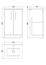 500mm Floor Standing 2 Door Vanity & Basin 2 - Image 3