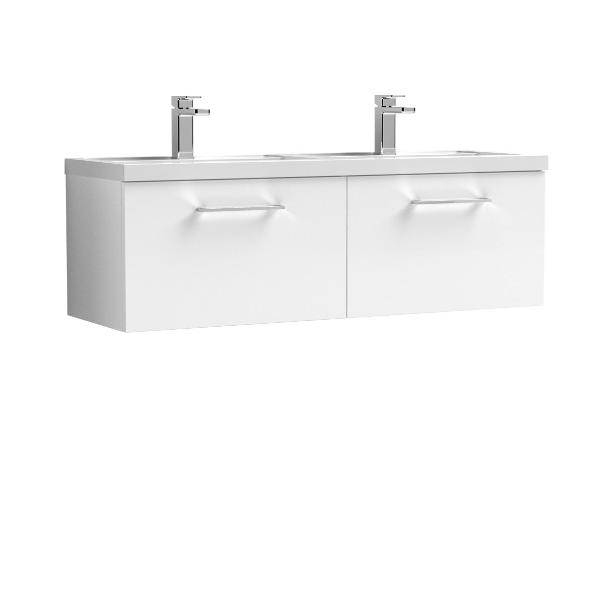1200mm Wall Hung 2 Drawer Vanity & Double Basin - Image 1