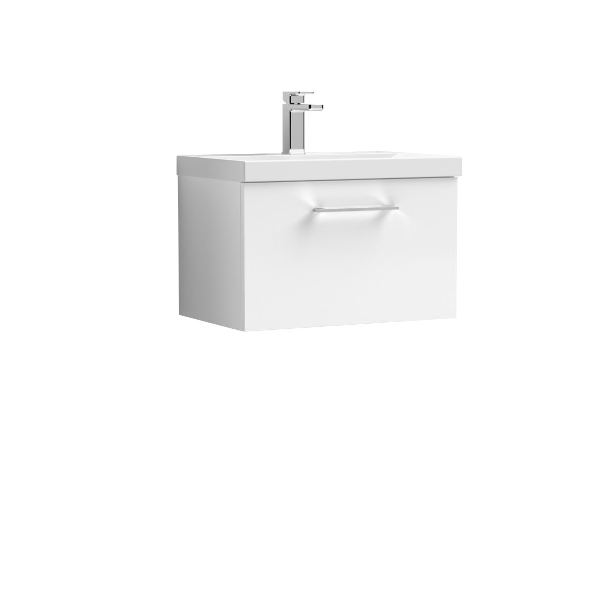 600mm Wall Hung 1 Drawer Vanity & Basin 3 - Image 1