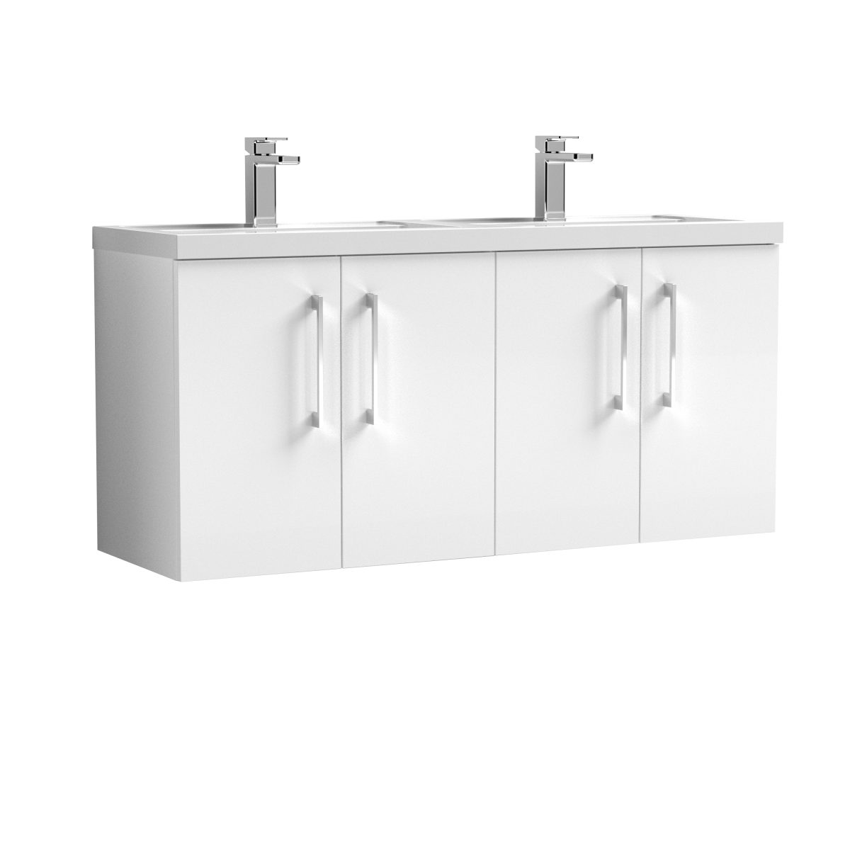 1200mm Wall Hung 4 Door Vanity & Double Basin - Image 1