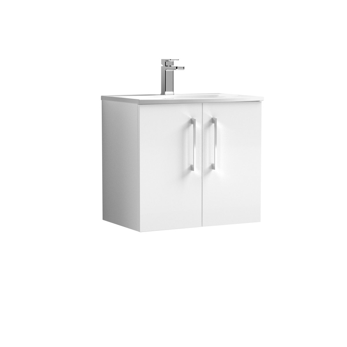 600mm Wall Hung 2 Door Vanity & Basin 4 - Image 1