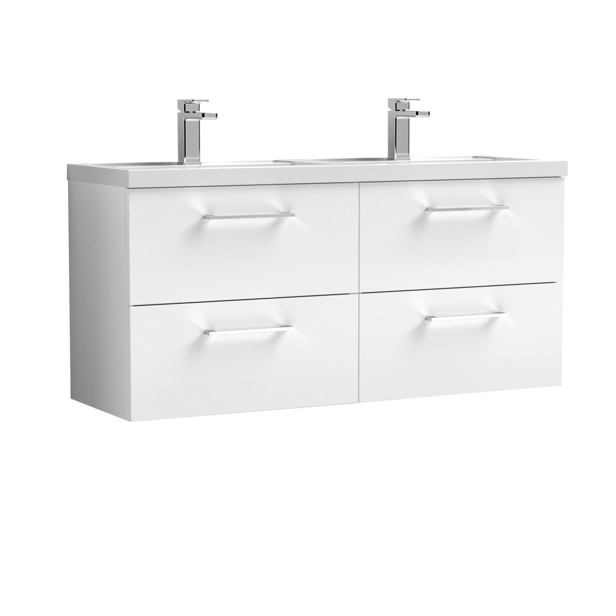 1200mm Wall Hung 4 Drawer Vanity & Double Basin - Image 1