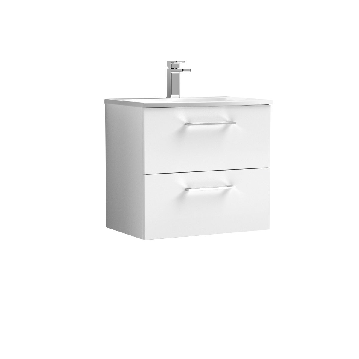 600mm Wall Hung 2 Drawer Vanity & Basin 4 - Image 1