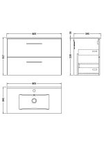 800mm Wall Hung 2 Drawer Vanity & Basin 2 - Image 2