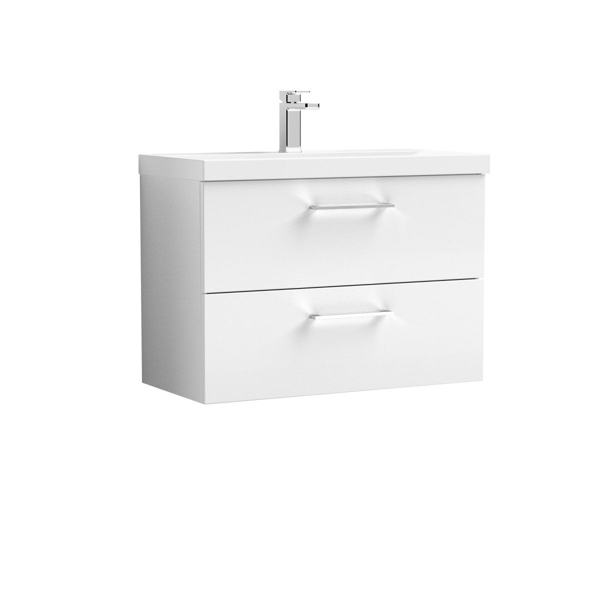 800mm Wall Hung 2 Drawer Vanity & Basin 3 - Image 1