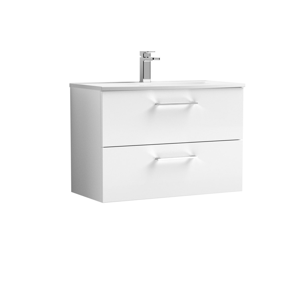 800mm Wall Hung 2 Drawer Vanity & Basin 4 - Image 1