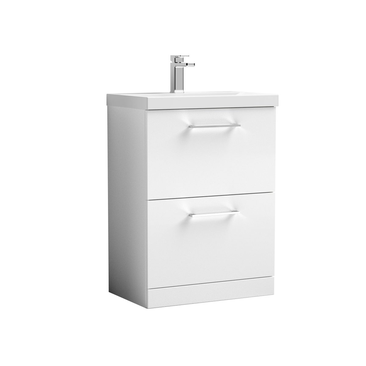 600mm Floor Standing 2 Drawer Vanity & Basin 1 - Image 1