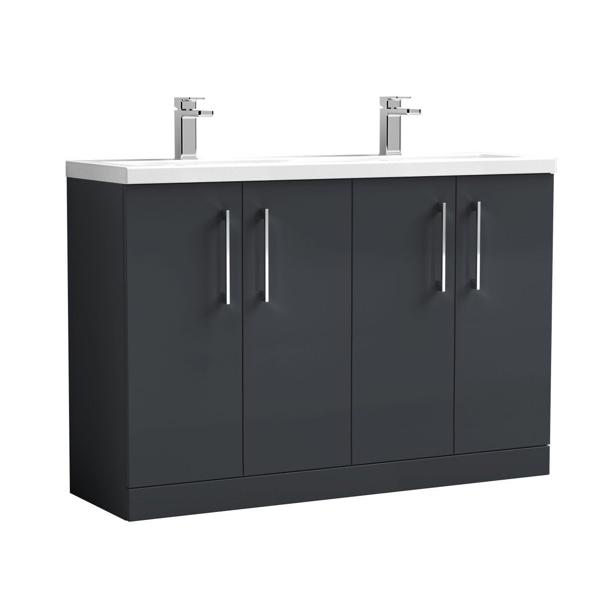 1200mm Floor Standing 4 Door Vanity & Double Basin - Image 1