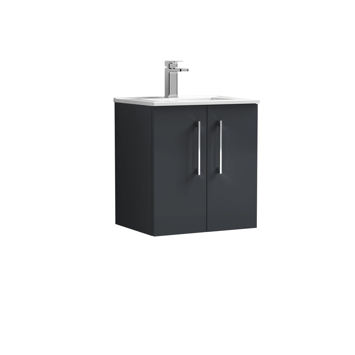 500mm Wall Hung 2 Door Vanity & Basin 2 - Image 1
