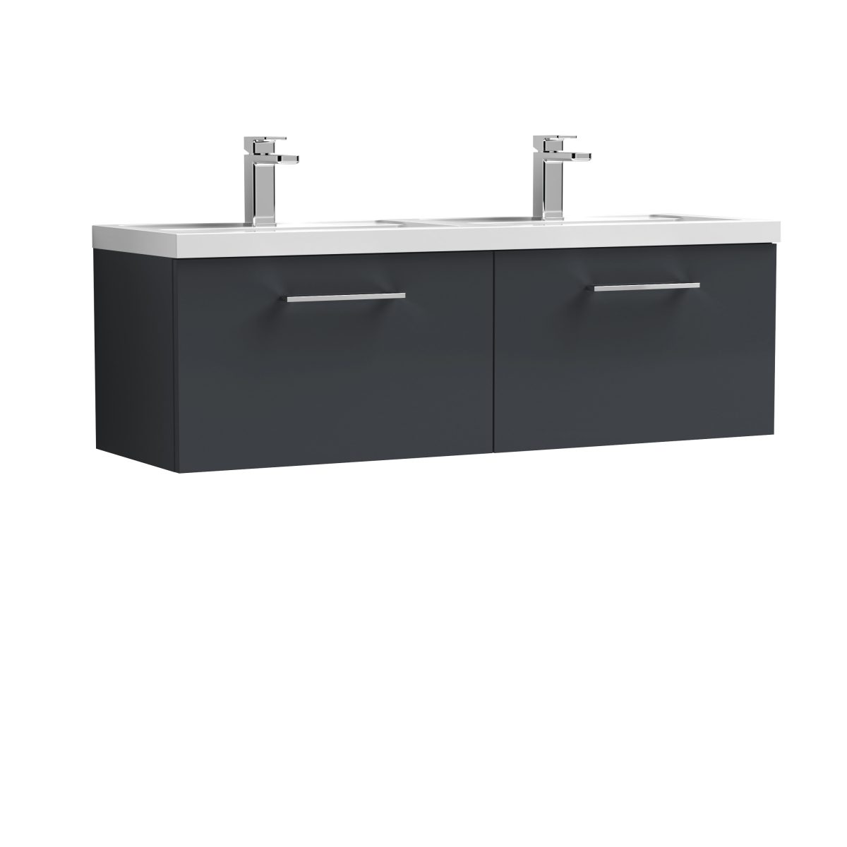 1200mm Wall Hung 2 Drawer Vanity & Double Basin - Image 1
