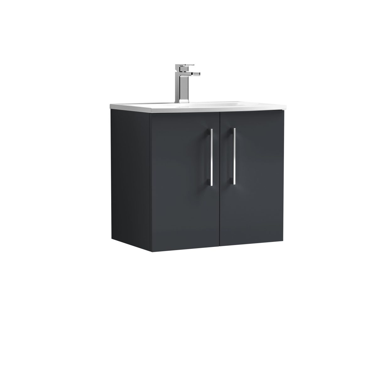 600mm Wall Hung 2 Door Vanity & Basin 4 - Image 1