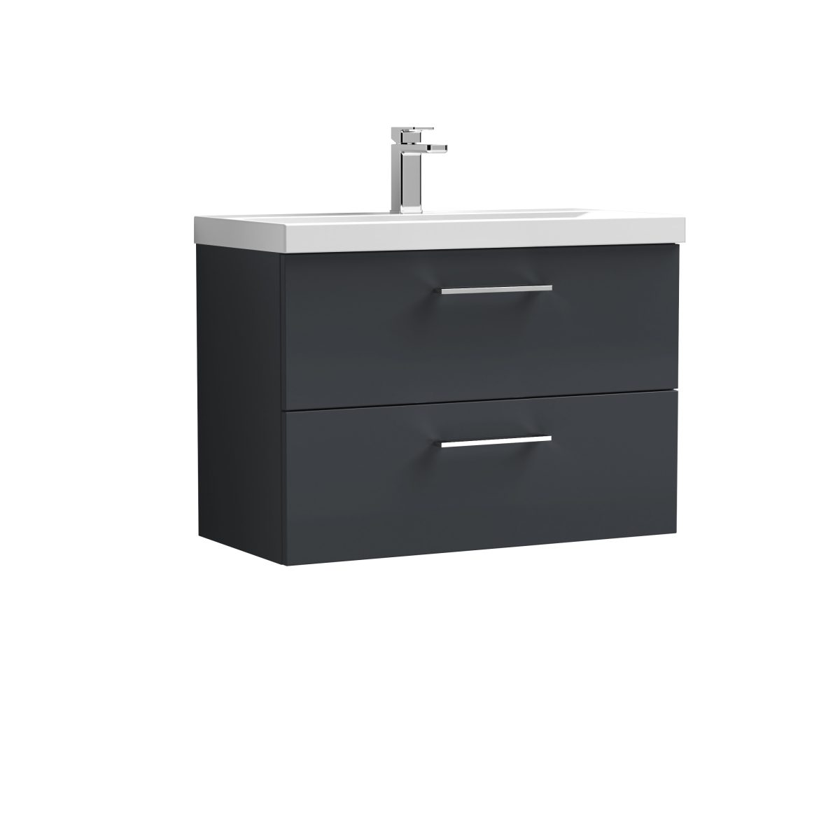 800mm Wall Hung 2 Drawer Vanity & Basin 3 - Image 1