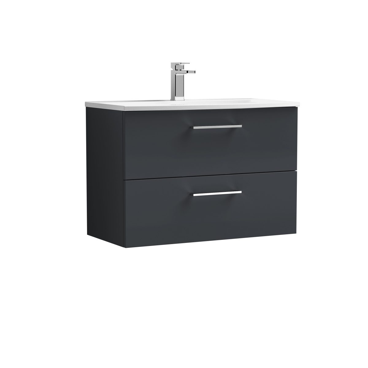 800mm Wall Hung 2 Drawer Vanity & Basin 4 - Image 1