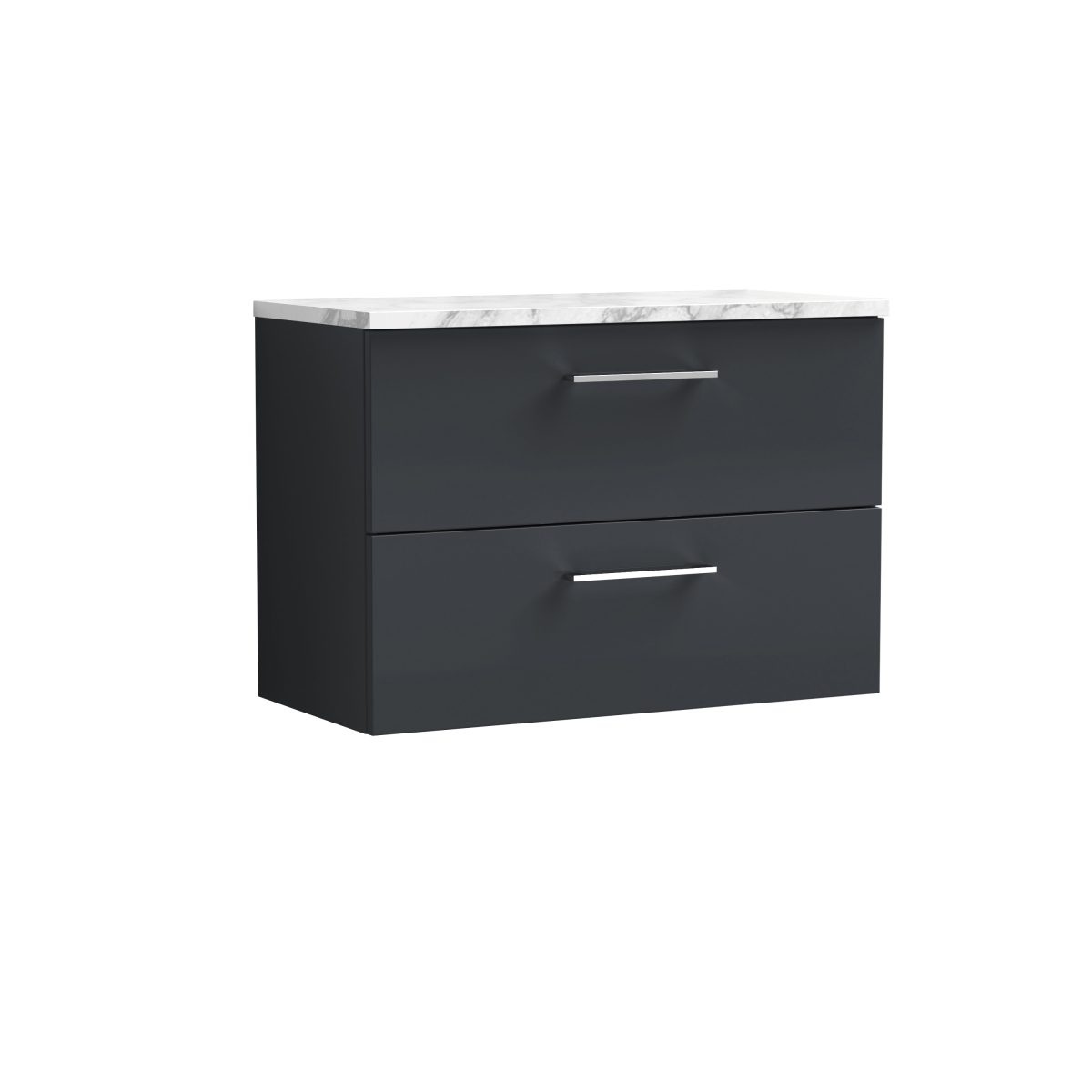 800mm Wall Hung 2-Drawer Vanity & Laminate Worktop - Image 1