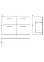 1200mm Floor Standing 4 Drawer Vanity & Worktop - Image 2