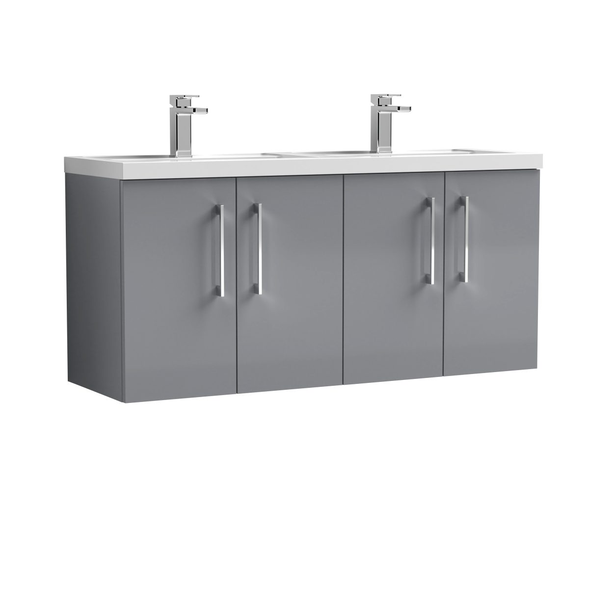 1200mm Wall Hung 4 Door Vanity & Double Basin - Image 1