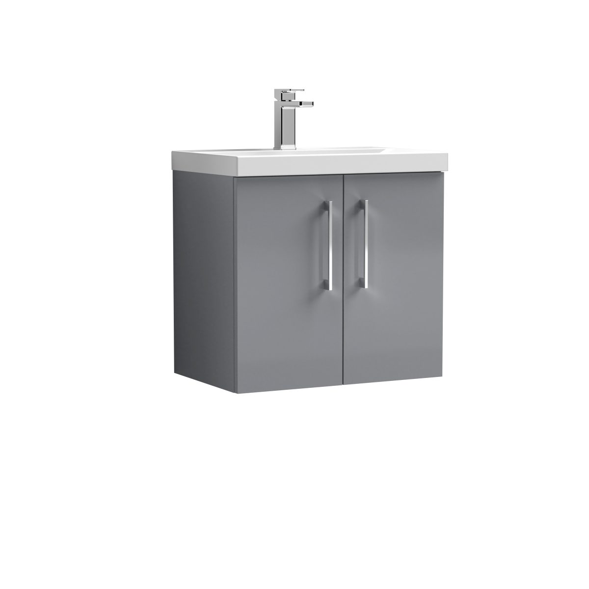 600mm Wall Hung 2 Door Vanity & Basin 3 - Image 1