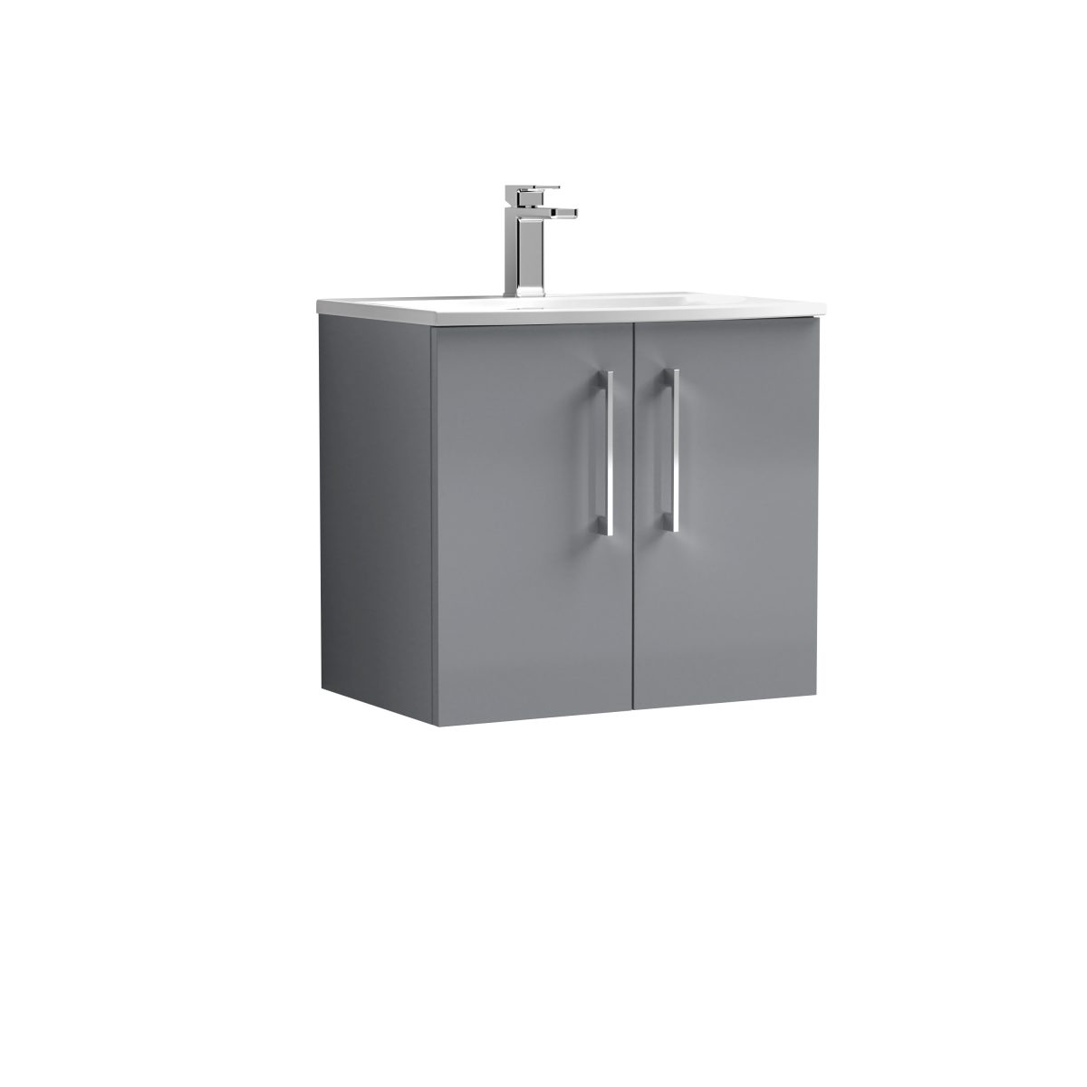 600mm Wall Hung 2 Door Vanity & Basin 4 - Image 1
