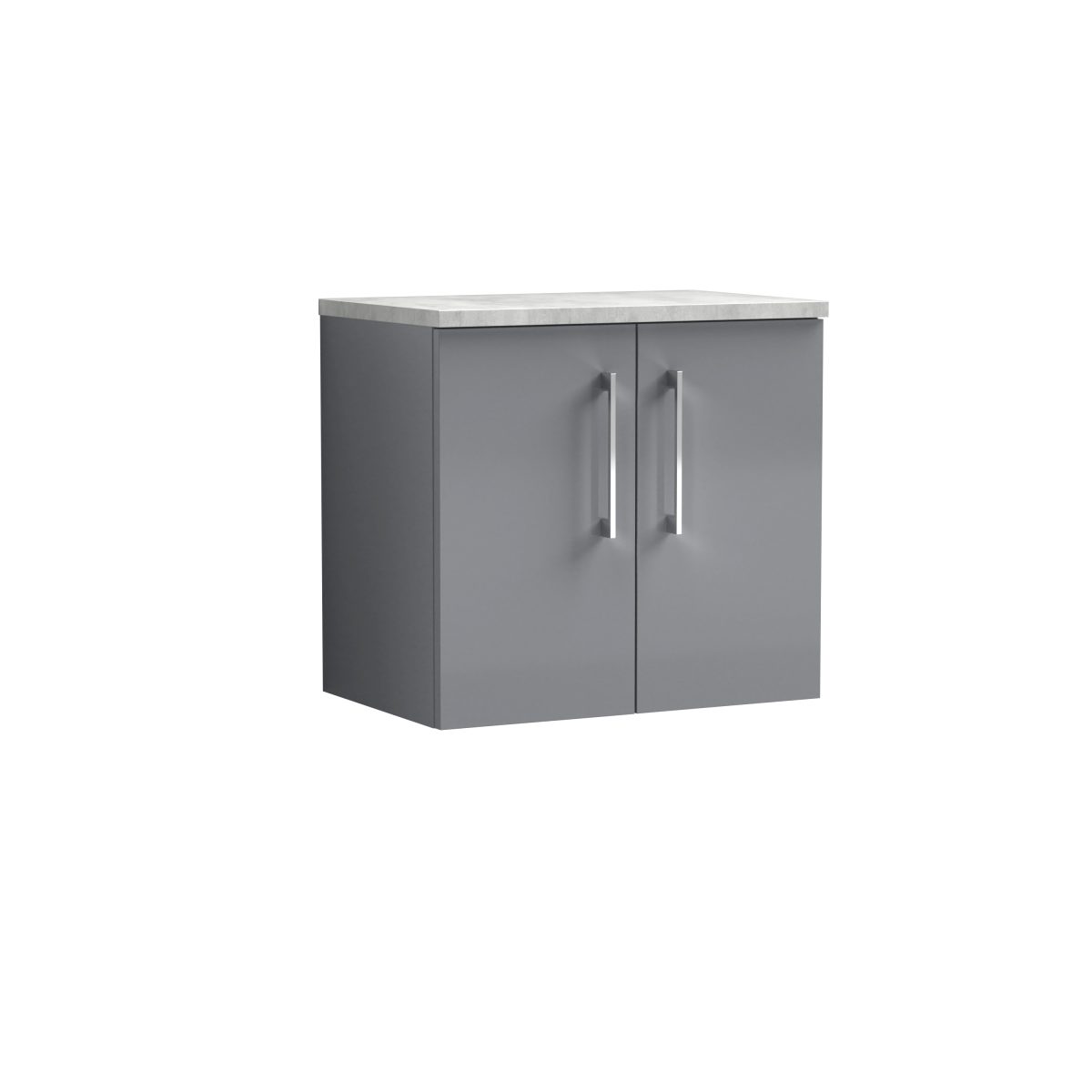 600mm Wall Hung 2 Door Vanity & Laminate Top - Image 1