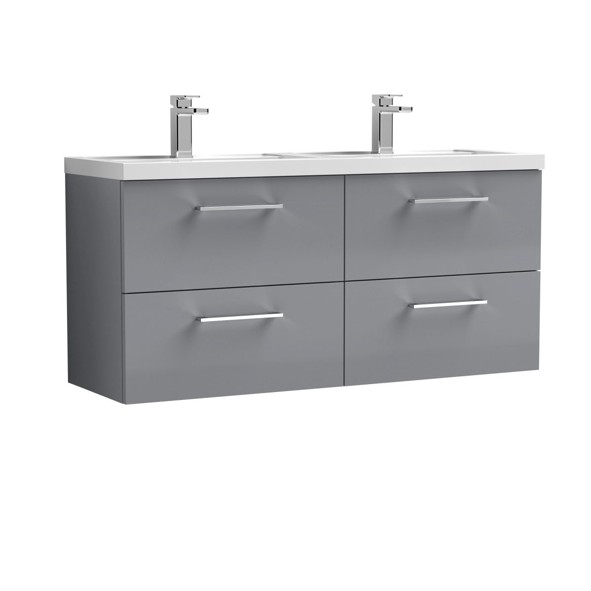 1200mm Wall Hung 4 Drawer Vanity & Double Basin - Image 1