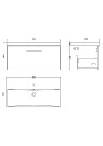 800mm Wall Hung 1 Drawer Vanity & Basin 3 - Image 2