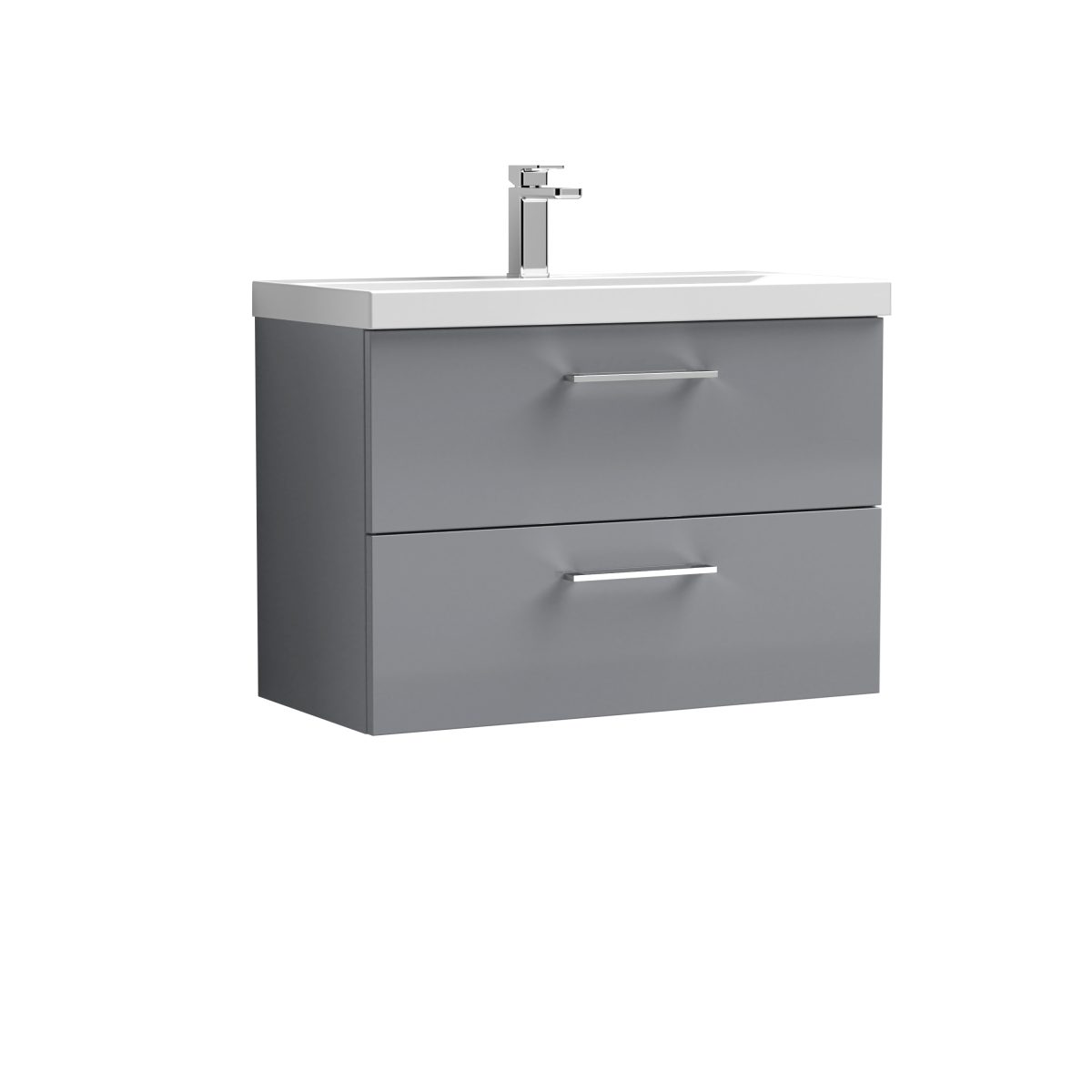 800mm Wall Hung 2 Drawer Vanity & Basin 3 - Image 1