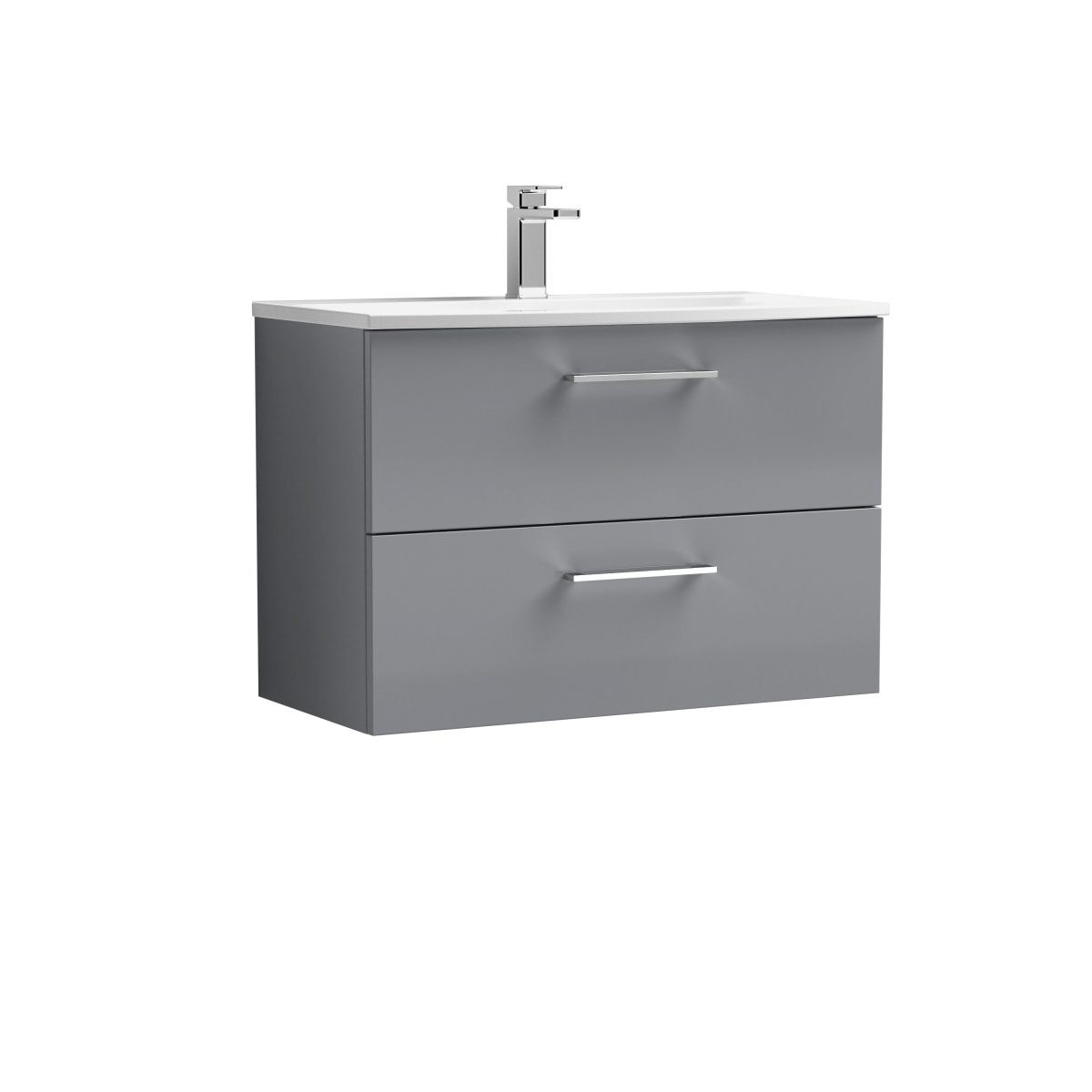 800mm Wall Hung 2 Drawer Vanity & Basin 4 - Image 1