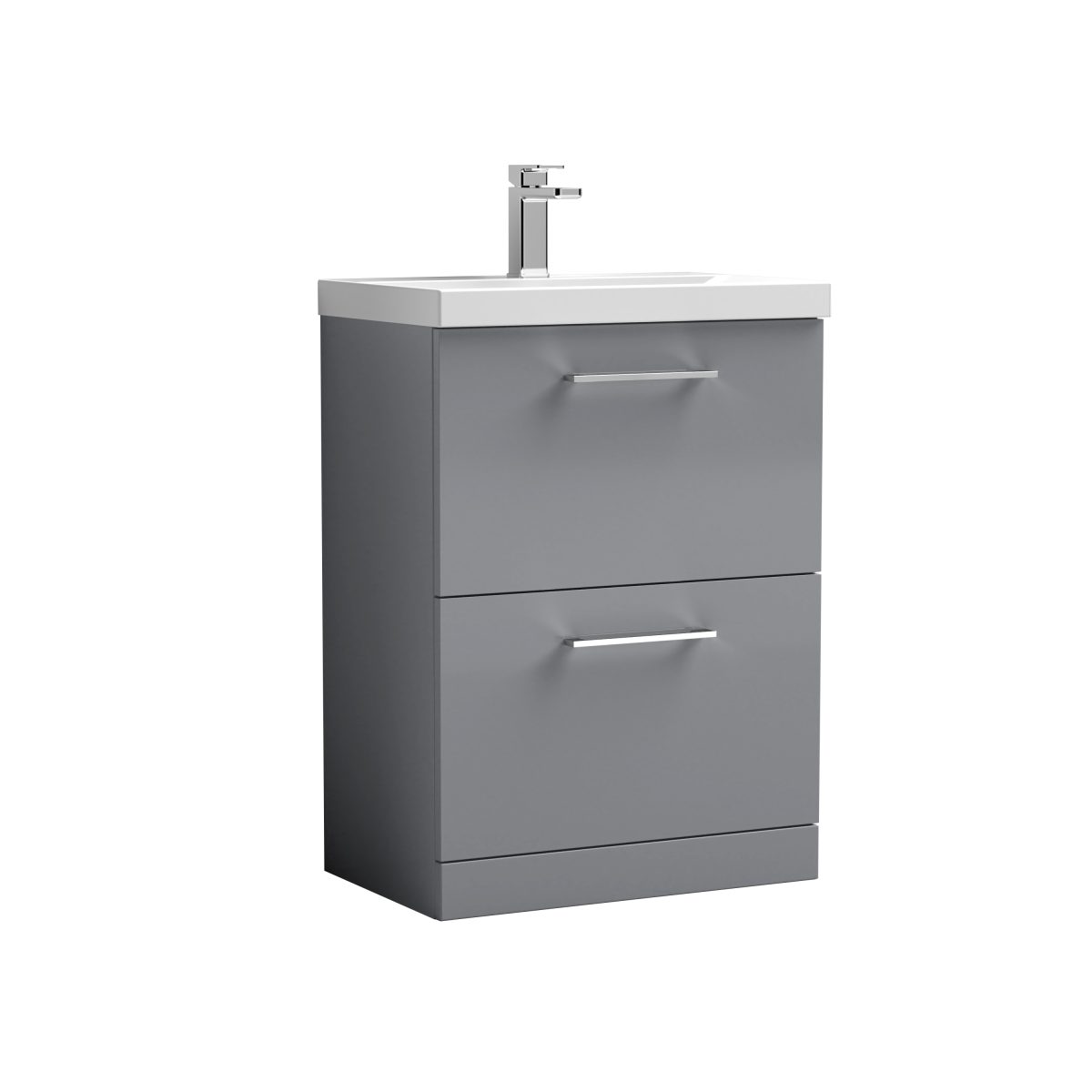 600mm Floor Standing 2 Drawer Vanity & Basin 1 - Image 1