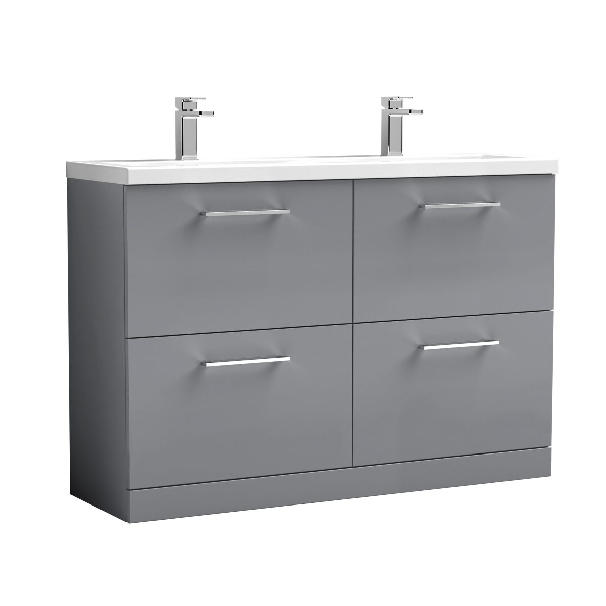 1200mm Floor Standing 4 Drawer Vanity & Double Basin - Image 1