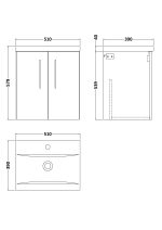 500mm Wall Hung 2 Door Vanity & Basin 1 - Image 2