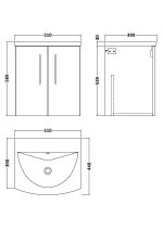 500mm Wall Hung 2 Door Vanity & Basin 4 - Image 2