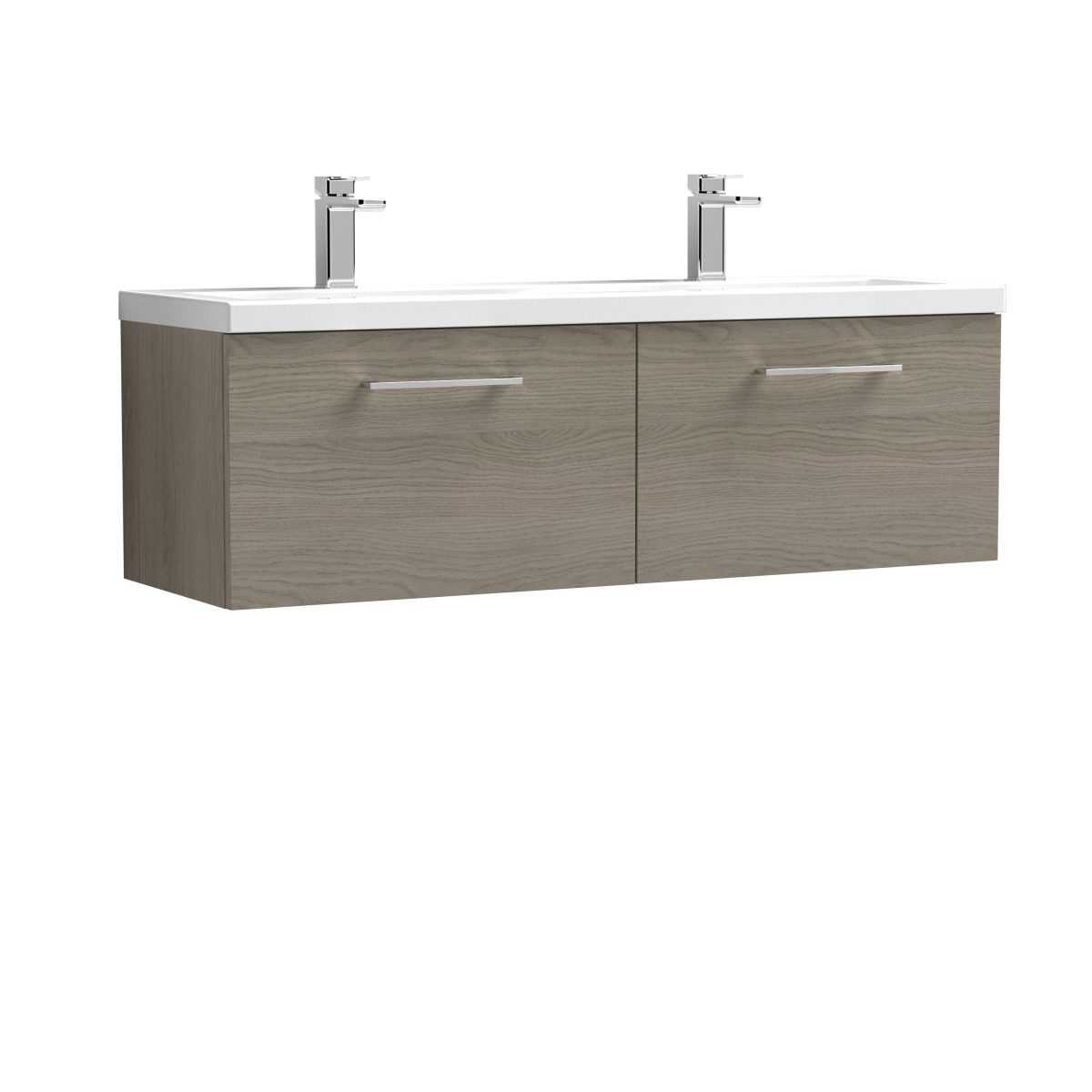 1200mm Wall Hung 2 Drawer Vanity & Double Basin - Image 1