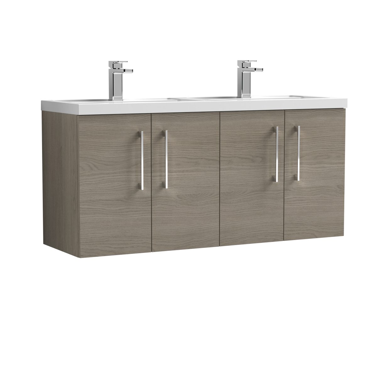 1200mm Wall Hung 4 Door Vanity & Double Basin - Image 1
