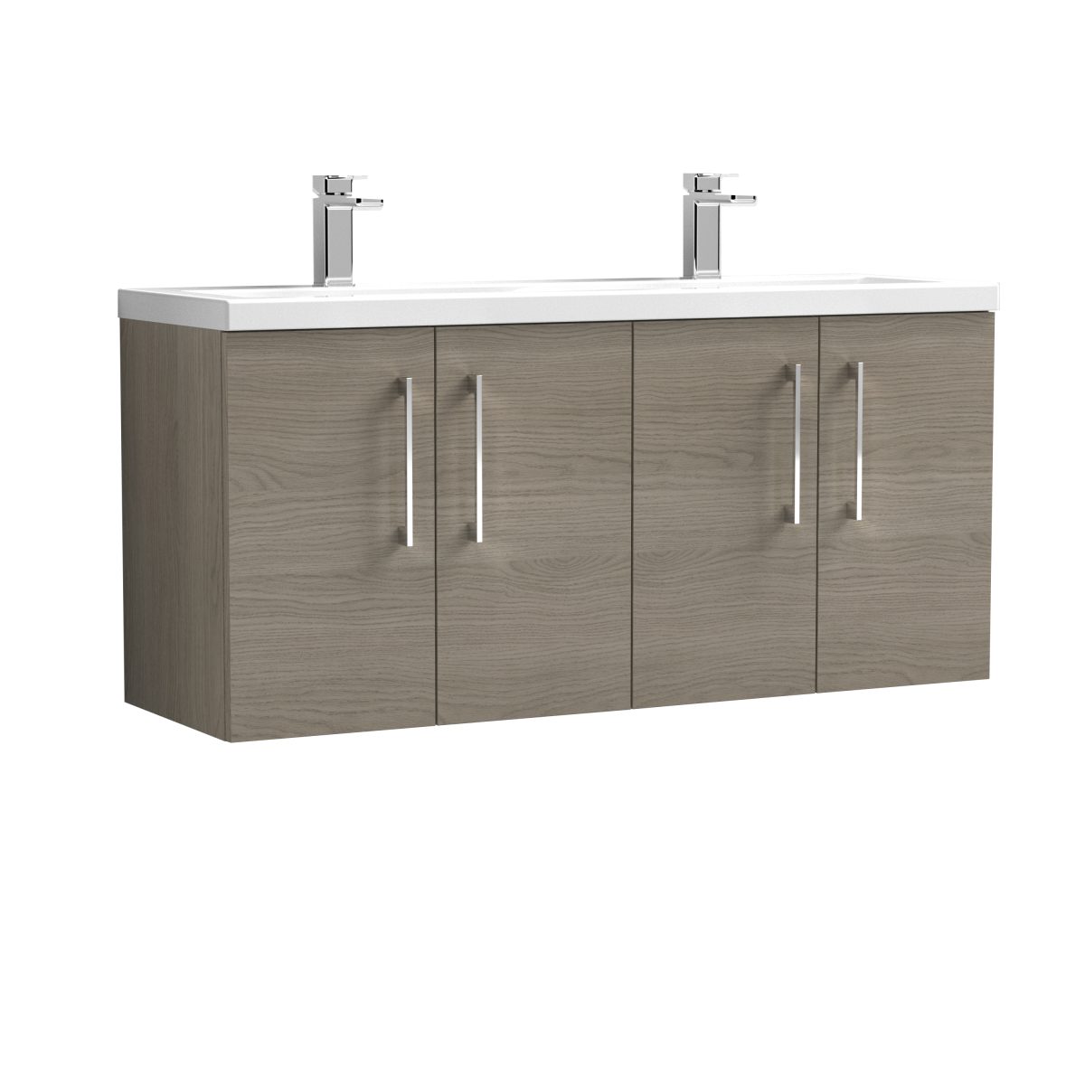 1200mm Wall Hung 4 Door Vanity & Double Basin - Image 1