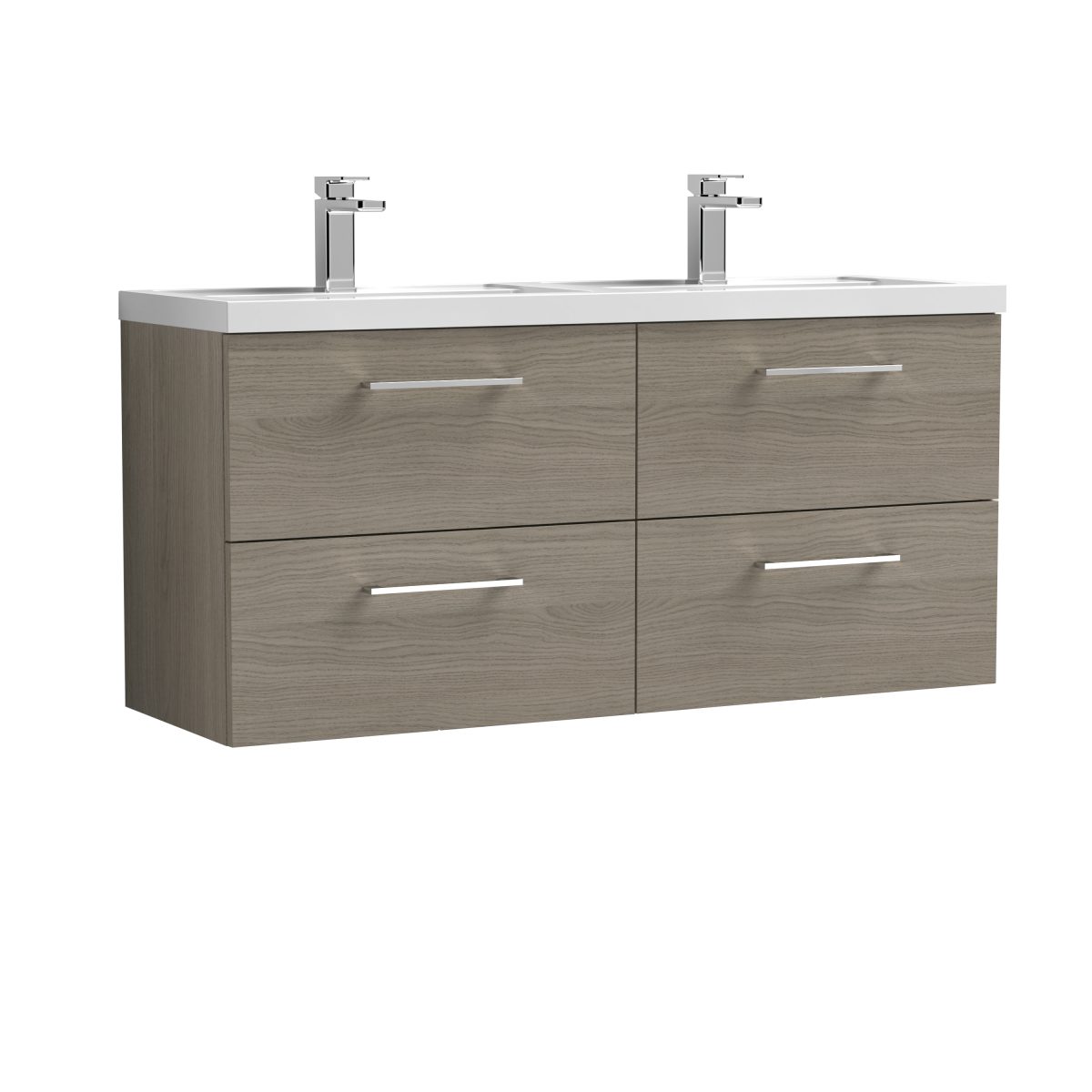1200mm Wall Hung 4 Drawer Vanity & Double Basin - Image 1