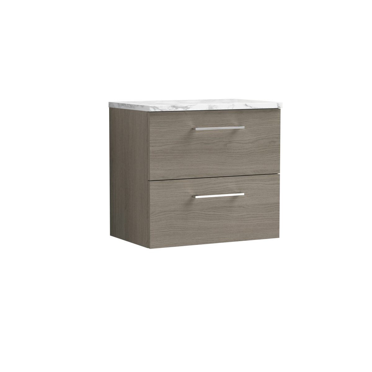 600mm Wall Hung 2-Drawer Vanity & Laminate Worktop - Image 1