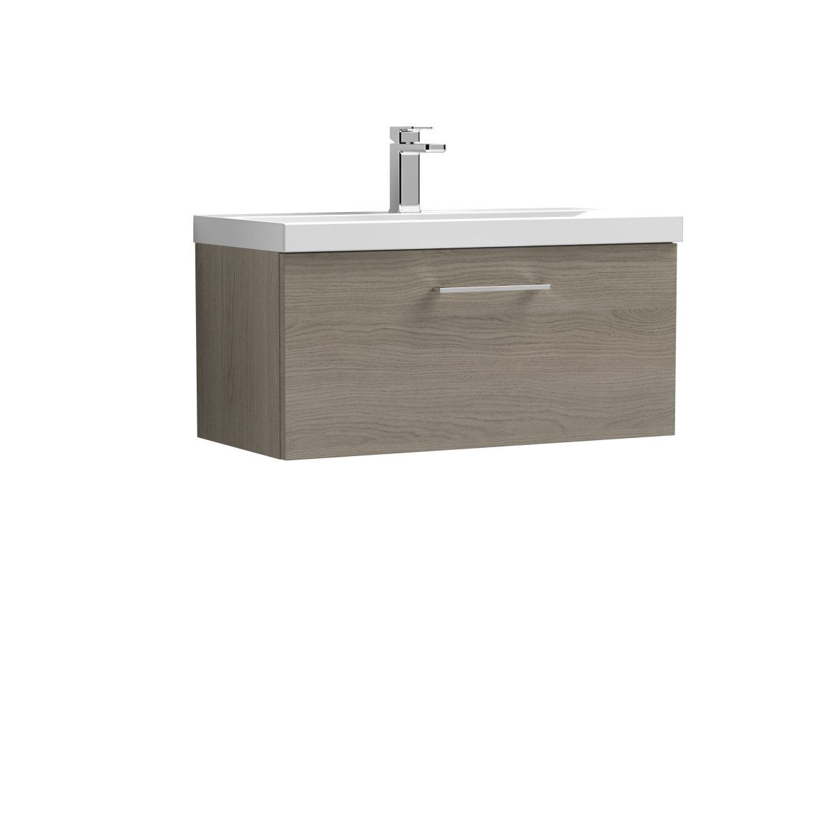 800mm Wall Hung 1 Drawer Vanity & Basin 3 - Image 1