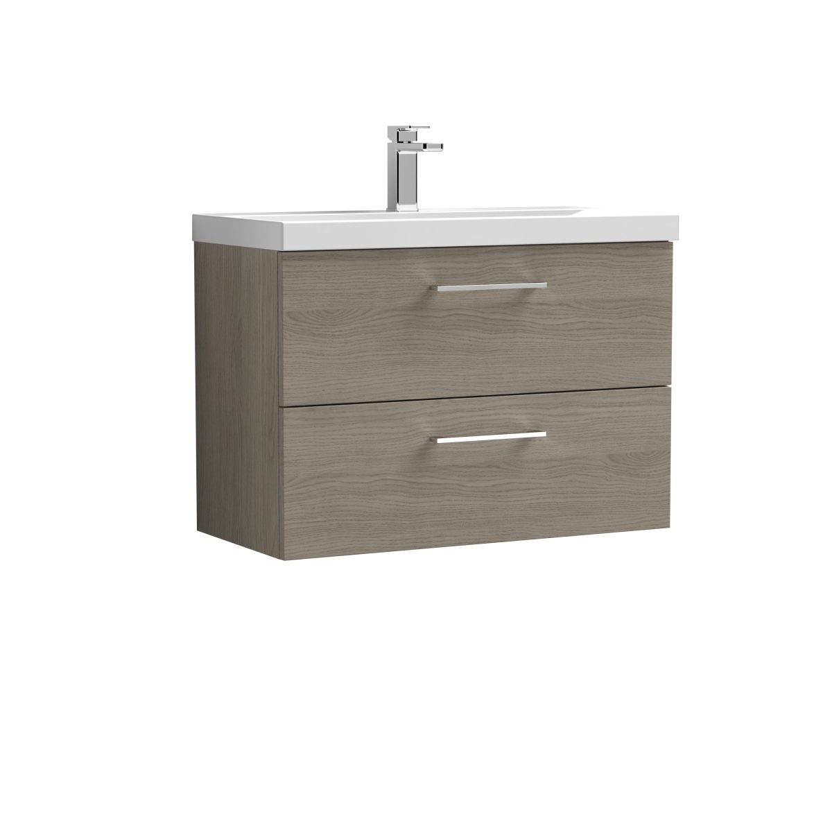 800mm Wall Hung 2 Drawer Vanity & Basin 3 - Image 1