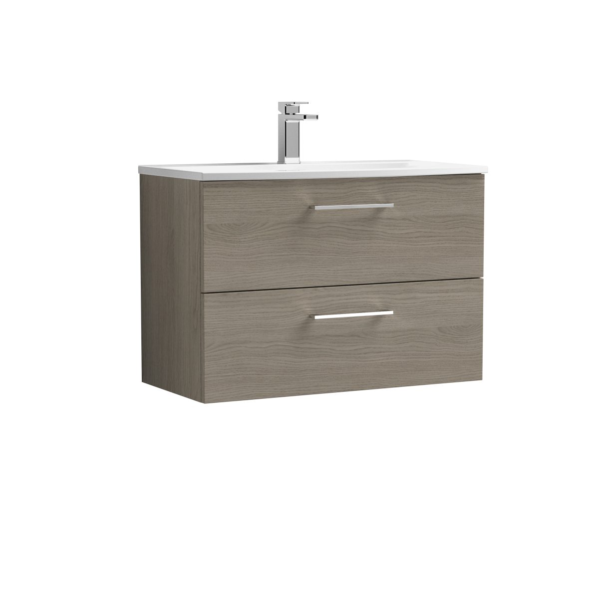 800mm Wall Hung 2 Drawer Vanity & Basin 4 - Image 1