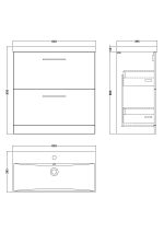 800mm Floor Standing 2 Drawer Vanity & Basin 3 - Image 2